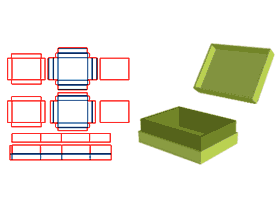 The top and bottom covers of the case are half-open, the inner box edges are half-open, and the lining paper inside