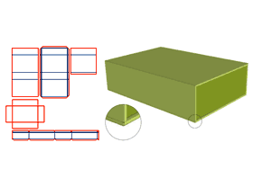 Box shell gray board V-groove, inner box half-cut paper lining around the edges, Inner box paper mounting border