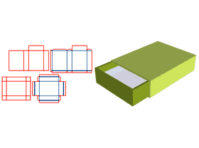 Five-sided sealed drawer, inner box and outer box V-grooves, outer box edge V-grooves